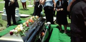 casket at a funeral